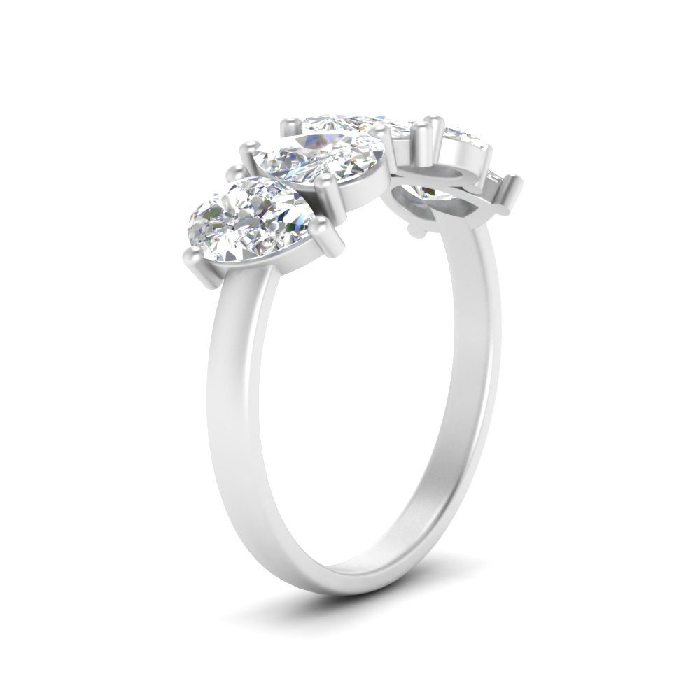 2.50-carat-five-stone-wedding-band-diamond-teardrop-white-gold-FD8294B-0.50CTANGLE3-NL-WG