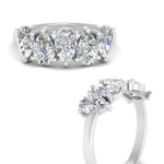Load image into Gallery viewer, 2.50-carat-five-stone-wedding-band-diamond-teardrop-white-gold-FD8294B-0.50CTANGLE3-NL-WG
