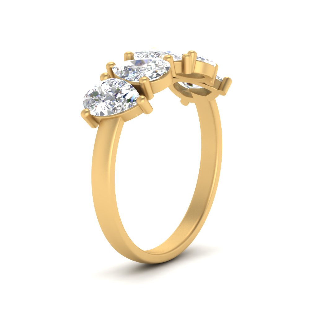 2.50-carat-five-stone-wedding-band-diamond-teardrop-yellow-gold-FD8294B-0.50CTANGLE3-NL-YG