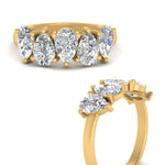 Load image into Gallery viewer, 2.50-carat-five-stone-wedding-band-diamond-teardrop-yellow-gold-FD8294B-0.50CTANGLE3-NL-YG
