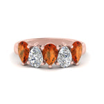 Load image into Gallery viewer, 2.50-carat-five-stone-wedding-band-orange-sapphire-teardrop-rose-gold-FD8294B-0.50CTGSAORANGLE3-NL-RG
