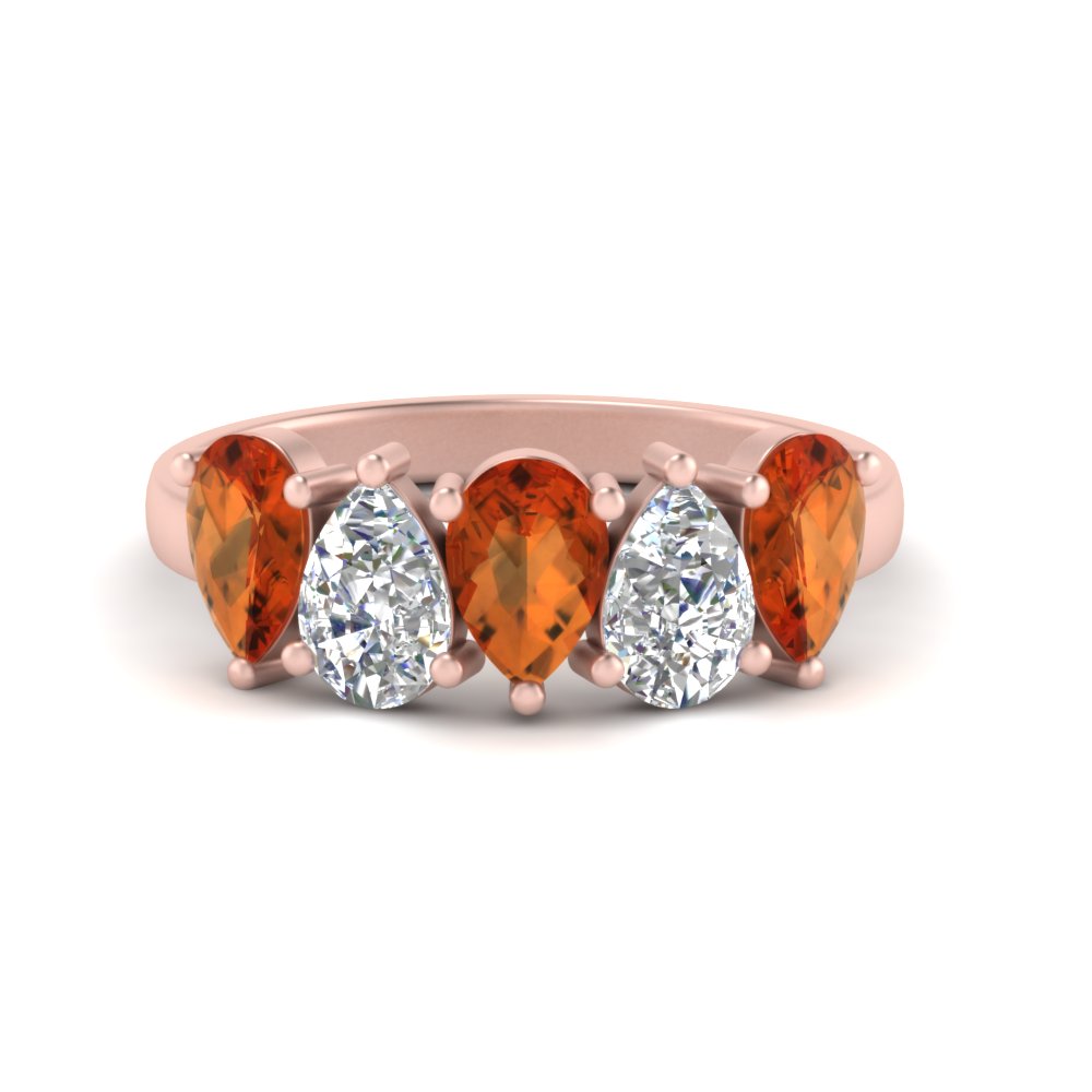 2.50-carat-five-stone-wedding-band-orange-sapphire-teardrop-rose-gold-FD8294B-0.50CTGSAORANGLE3-NL-RG