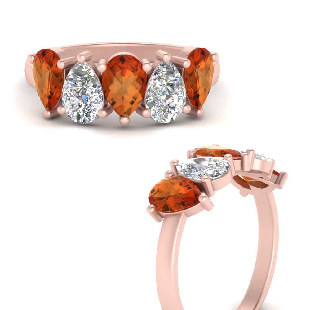 2.50-carat-five-stone-wedding-band-orange-sapphire-teardrop-rose-gold-FD8294B-0.50CTGSAORANGLE3-NL-RG