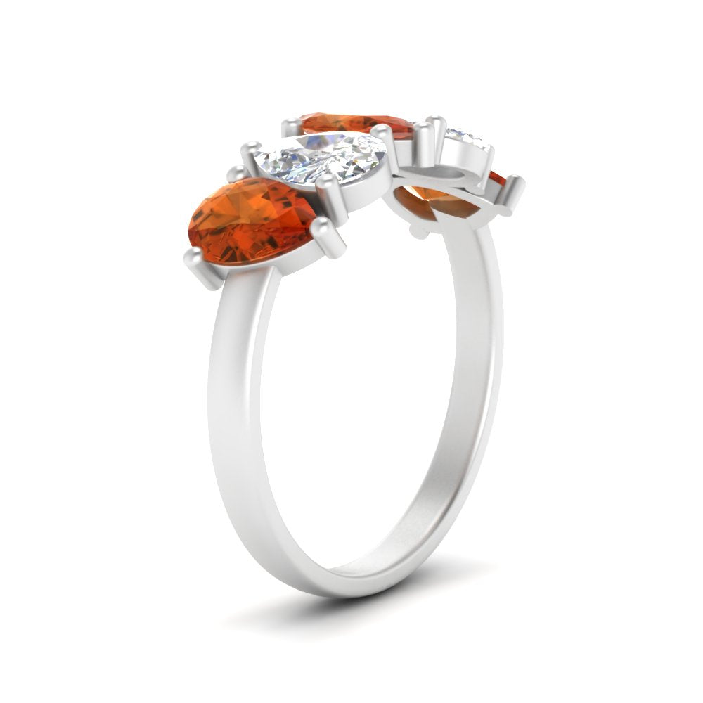 2.50-carat-five-stone-wedding-band-orange-sapphire-teardrop-white-gold-FD8294B-0.50CTGSAORANGLE3-NL-WG