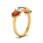 Load image into Gallery viewer, 2.50-carat-five-stone-wedding-band-orange-sapphire-teardrop-yellow-gold-FD8294B-0.50CTGSAORANGLE3-NL-YG
