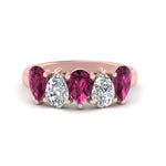 Load image into Gallery viewer, 2.50-carat-five-stone-wedding-band-pink-sapphire-teardrop-rose-gold-FD8294B-0.50CTGSADRPIANGLE3-NL-RG
