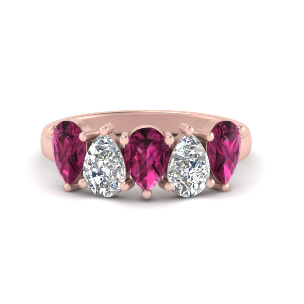 2.50-carat-five-stone-wedding-band-pink-sapphire-teardrop-rose-gold-FD8294B-0.50CTGSADRPIANGLE3-NL-RG