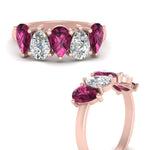 Load image into Gallery viewer, 2.50-carat-five-stone-wedding-band-pink-sapphire-teardrop-rose-gold-FD8294B-0.50CTGSADRPIANGLE3-NL-RG
