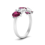 Load image into Gallery viewer, 2.50-carat-five-stone-wedding-band-pink-sapphire-teardrop-white-gold-FD8294B-0.50CTGSADRPIANGLE3-NL-WG
