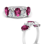 Load image into Gallery viewer, 2.50-carat-five-stone-wedding-band-pink-sapphire-teardrop-white-gold-FD8294B-0.50CTGSADRPIANGLE3-NL-WG
