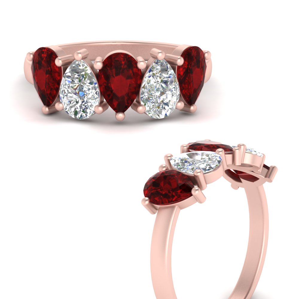 2.50-carat-five-stone-wedding-band-ruby-teardrop-rose-gold-FD8294B-0.50CTGRUDRANGLE3-NL-RG