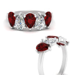 Load image into Gallery viewer, 2.50-carat-five-stone-wedding-band-ruby-teardrop-white-gold-FD8294B-0.50CTGRUDRANGLE3-NL-WG
