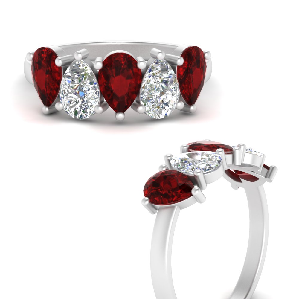 2.50-carat-five-stone-wedding-band-ruby-teardrop-white-gold-FD8294B-0.50CTGRUDRANGLE3-NL-WG
