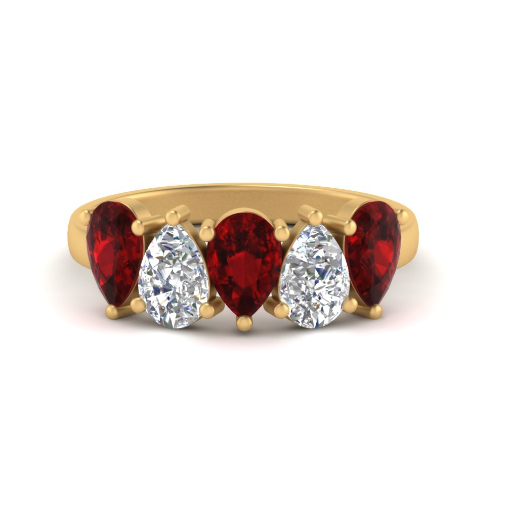 2.50-carat-five-stone-wedding-band-ruby-teardrop-yellow-gold-FD8294B-0.50CTGRUDRANGLE3-NL-YG