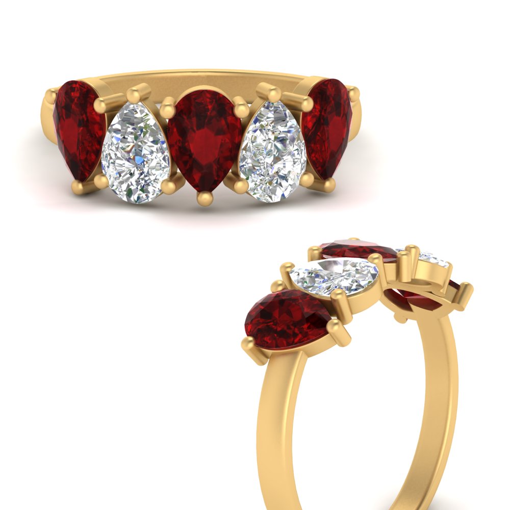 2.50-carat-five-stone-wedding-band-ruby-teardrop-yellow-gold-FD8294B-0.50CTGRUDRANGLE3-NL-YG
