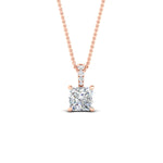 Load image into Gallery viewer, Pavé Bail Princess Cut Diamond Pendant