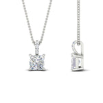 Load image into Gallery viewer, Pavé Bail Princess Cut Diamond Pendant
