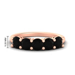 Load image into Gallery viewer, 2.50-carat-round-black-diamond-5-stone-wedding-band-in-rose-gold-FDENS141ROBGBLACK-2.50CT-NL-RG-HW
