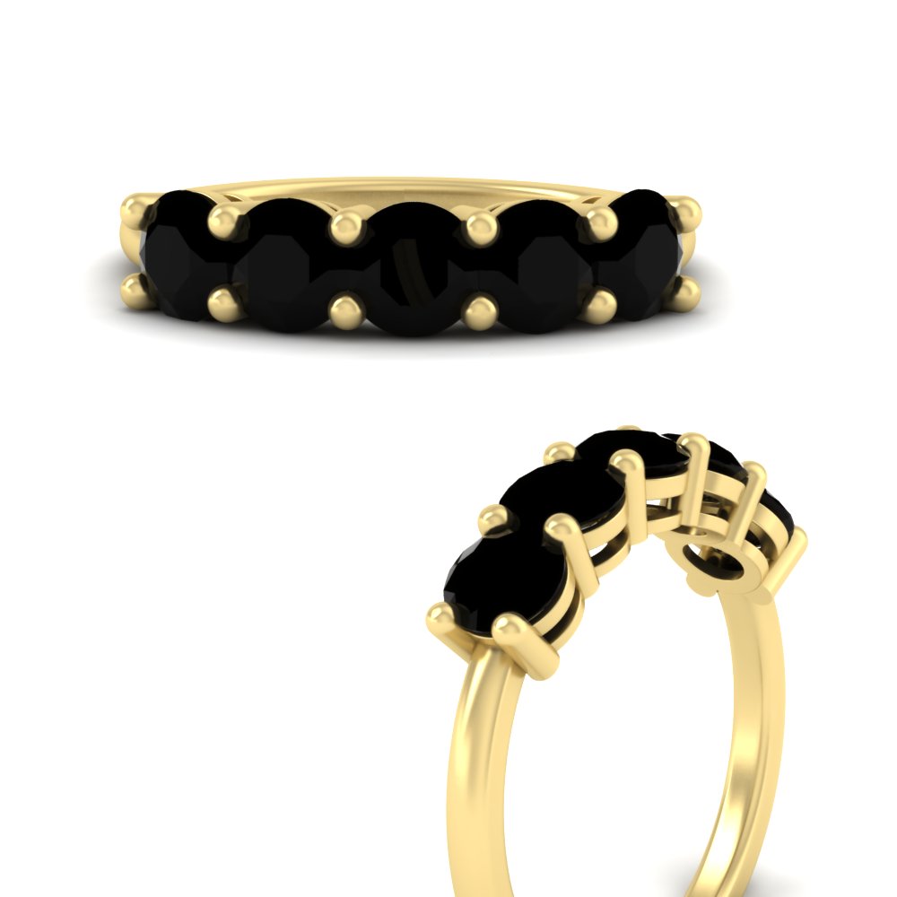 2.50-carat-round-black-diamond-5-stone-wedding-band-in-yellow-gold-FDENS141ROBGBLACKANGLE3-2.50CT-NL-YG