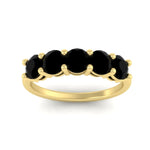 Load image into Gallery viewer, 2.50-carat-round-black-diamond-5-stone-wedding-band-in-yellow-gold-FDENS141ROBGBLACKANGLE5-2.50CT-NL-YG
