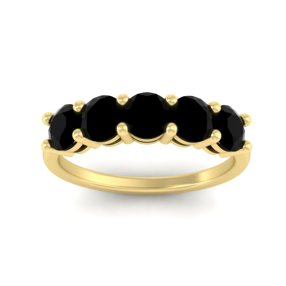 2.50-carat-round-black-diamond-5-stone-wedding-band-in-yellow-gold-FDENS141ROBGBLACKANGLE5-2.50CT-NL-YG