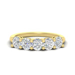 Load image into Gallery viewer, 2.50-carat-round-diamond-5-stone-wedding-band-in-yellow-gold-FDENS141ROB-2.50CT-NL-YG
