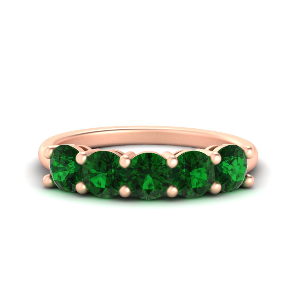 2.50-carat-round-emerald-5-stone-wedding-band-in-rose-gold-FDENS141ROBGEMGR-2.50CT-NL-RG