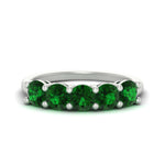 Load image into Gallery viewer, 2.50-carat-round-emerald-5-stone-wedding-band-in-white-gold-FDENS141ROBGEMGR-2.50CT-NL-WG
