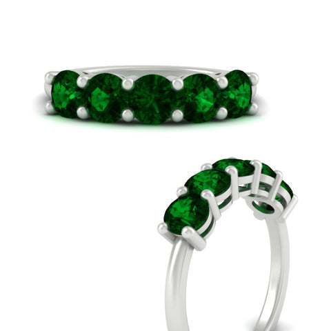 2.50-carat-round-emerald-5-stone-wedding-band-in-white-gold-FDENS141ROBGEMGRANGLE3-2.50CT-NL-WG