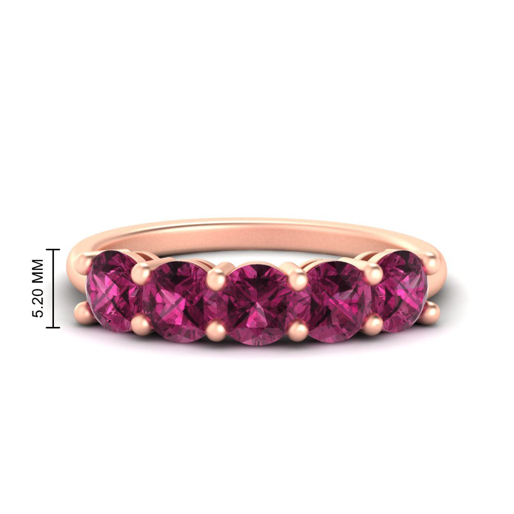 2.50-carat-round-pink-sapphire-5-stone-wedding-band-in-rose-gold-FDENS141ROBGSADRPI-2.50CT-NL-RG-HW