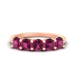 Load image into Gallery viewer, 2.50-carat-round-pink-sapphire-5-stone-wedding-band-in-rose-gold-FDENS141ROBGSADRPI-2.50CT-NL-RG
