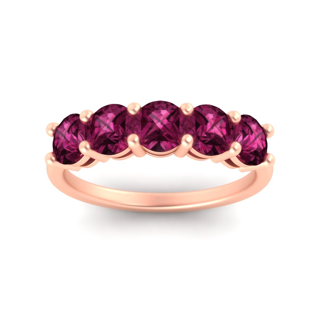 2.50-carat-round-pink-sapphire-5-stone-wedding-band-in-rose-gold-FDENS141ROBGSADRPIANGLE5-2.50CT-NL-RG