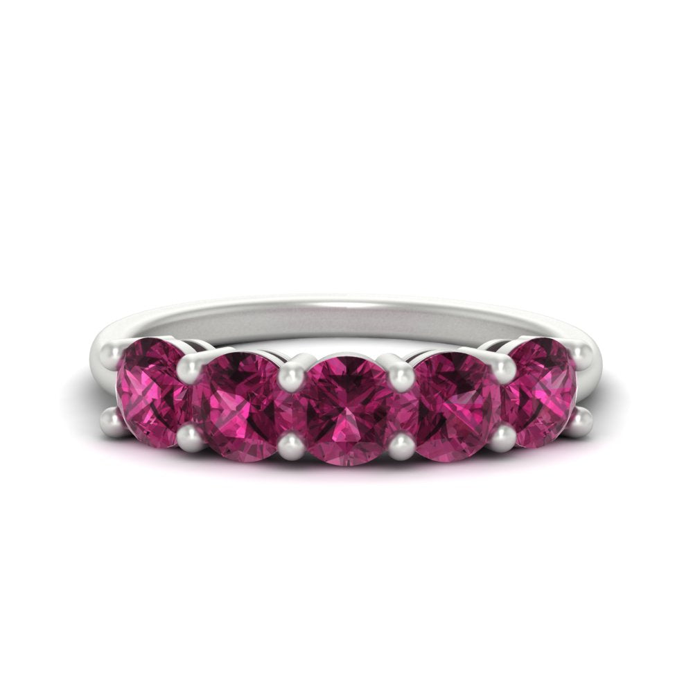 2.50-carat-round-pink-sapphire-5-stone-wedding-band-in-white-gold-FDENS141ROBGSADRPI-2.50CT-NL-WG