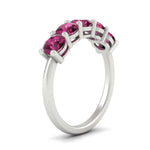 Load image into Gallery viewer, 2.50-carat-round-pink-sapphire-5-stone-wedding-band-in-white-gold-FDENS141ROBGSADRPIANGLE2-2.50CT-NL-WG
