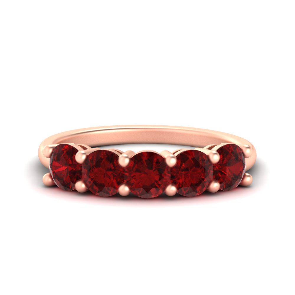 2.50-carat-round-ruby-5-stone-wedding-band-in-rose-gold-FDENS141ROBGRUDR-2.50CT-NL-RG