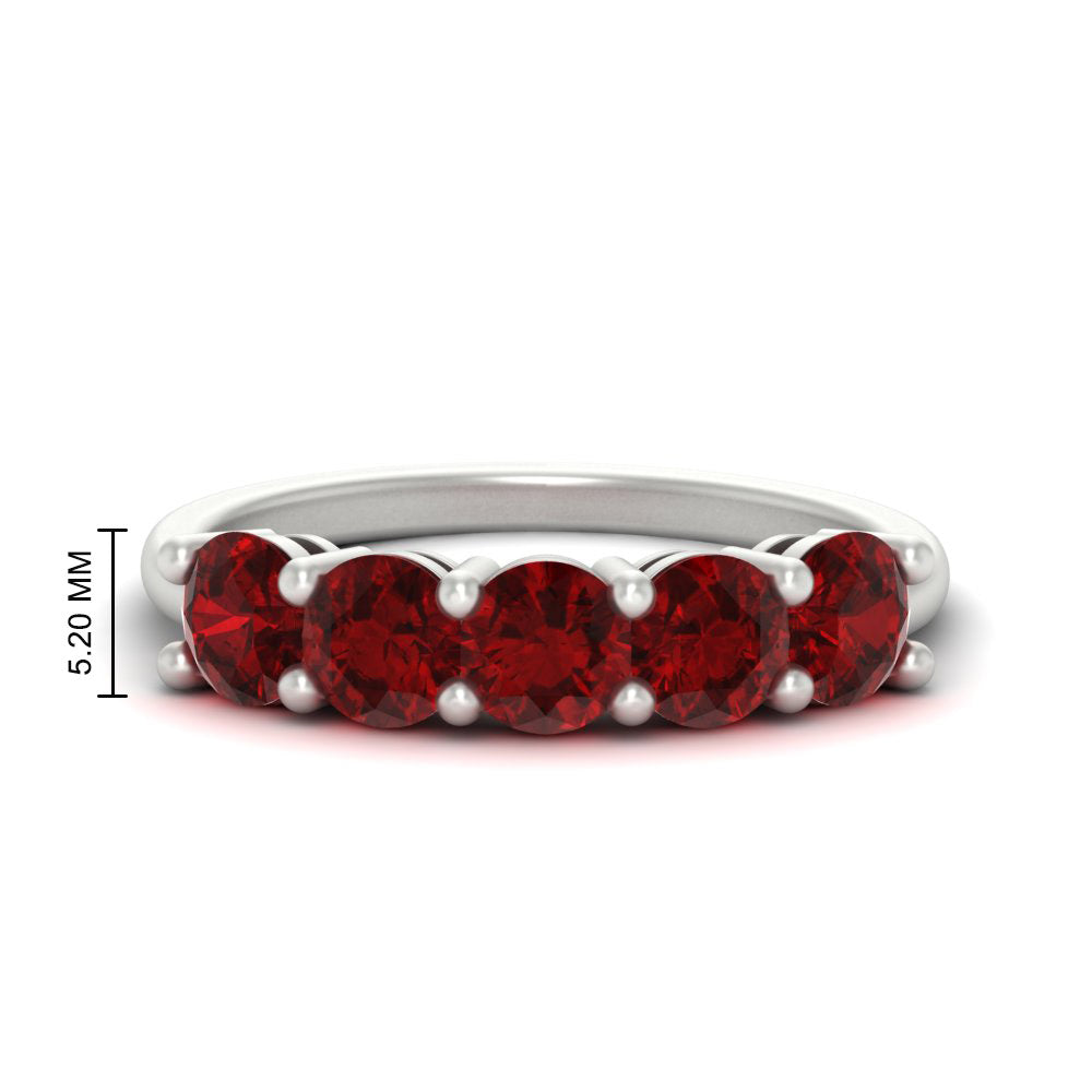 2.50-carat-round-ruby-5-stone-wedding-band-in-white-gold-FDENS141ROBGRUDR-2.50CT-NL-WG-HW
