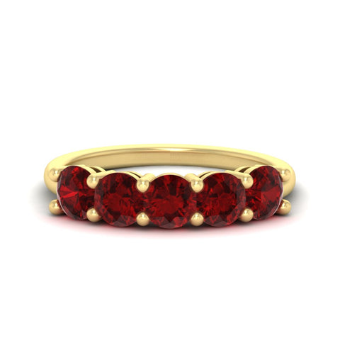 2.50-carat-round-ruby-5-stone-wedding-band-in-yellow-gold-FDENS141ROBGRUDR-2.50CT-NL-YG
