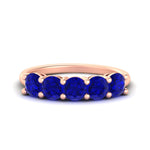 Load image into Gallery viewer, 2.50-carat-round-sapphire-5-stone-wedding-band-in-rose-gold-FDENS141ROBGSABL-2.50CT-NL-RG
