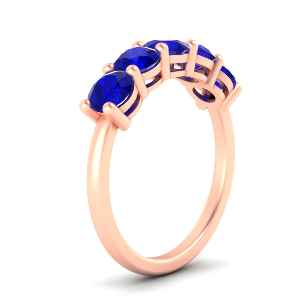 2.50-carat-round-sapphire-5-stone-wedding-band-in-rose-gold-FDENS141ROBGSABLANGLE2-2.50CT-NL-RG