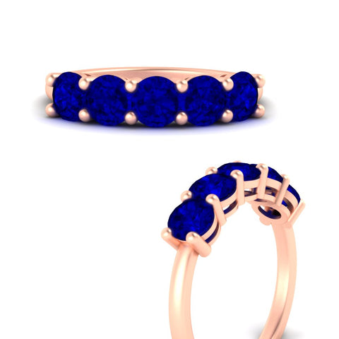 2.50-carat-round-sapphire-5-stone-wedding-band-in-rose-gold-FDENS141ROBGSABLANGLE3-2.50CT-NL-RG