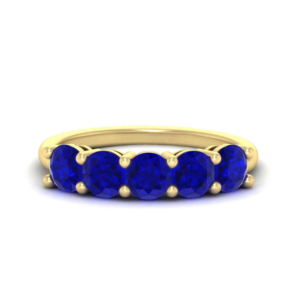 2.50-carat-round-sapphire-5-stone-wedding-band-in-yellow-gold-FDENS141ROBGSABL-2.50CT-NL-YG