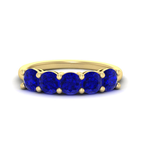 2.50-carat-round-sapphire-5-stone-wedding-band-in-yellow-gold-FDENS141ROBGSABL-2.50CT-NL-YG