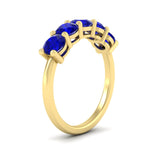 Load image into Gallery viewer, 2.50-carat-round-sapphire-5-stone-wedding-band-in-yellow-gold-FDENS141ROBGSABLANGLE2-2.50CT-NL-YG
