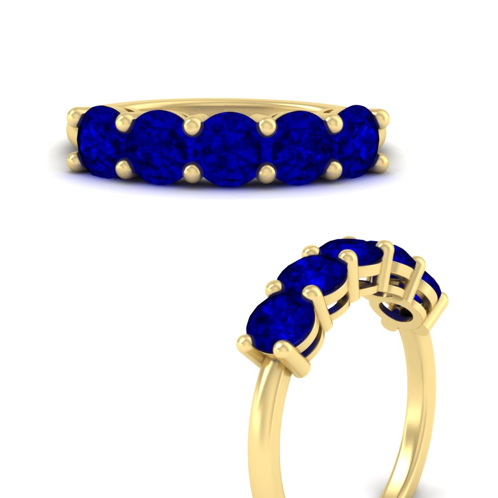 2.50-carat-round-sapphire-5-stone-wedding-band-in-yellow-gold-FDENS141ROBGSABLANGLE3-2.50CT-NL-YG