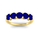 Load image into Gallery viewer, 2.50-carat-round-sapphire-5-stone-wedding-band-in-yellow-gold-FDENS141ROBGSABLANGLE5-2.50CT-NL-YG
