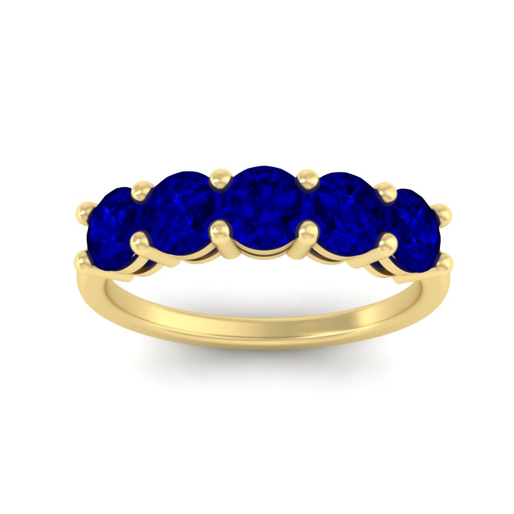 2.50-carat-round-sapphire-5-stone-wedding-band-in-yellow-gold-FDENS141ROBGSABLANGLE5-2.50CT-NL-YG