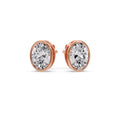 Thumbnail 39 - Bezel Stud Earring Oval Diamond