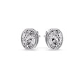 Thumbnail 43 - Bezel Stud Earring Oval Diamond