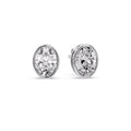 Thumbnail 41 - Bezel Stud Earring Oval Diamond