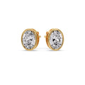 Thumbnail 47 - Bezel Stud Earring Oval Diamond